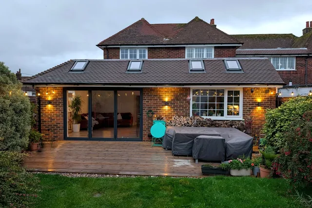 The completed Folkestone extension and garden deck